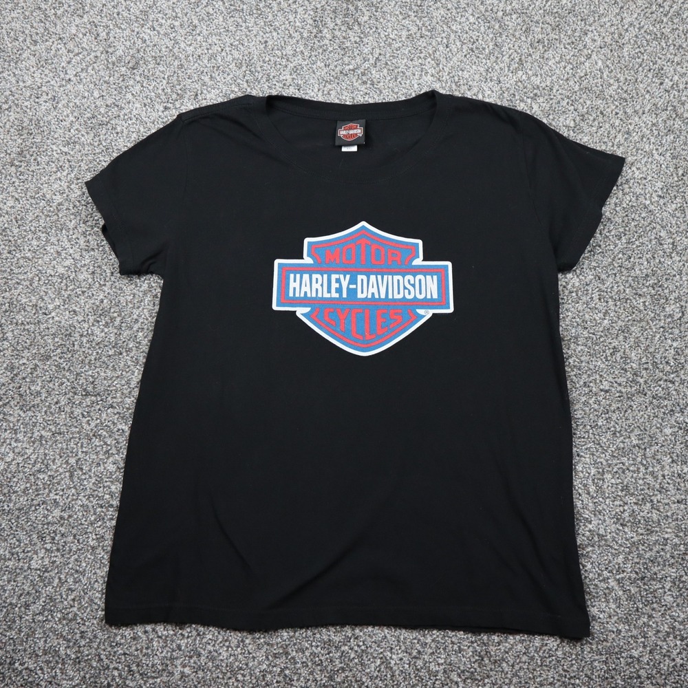 Harley-Davidson Women XXL Black Graphic T-Shirt Yeager's Sedalia MO Bravado Tee